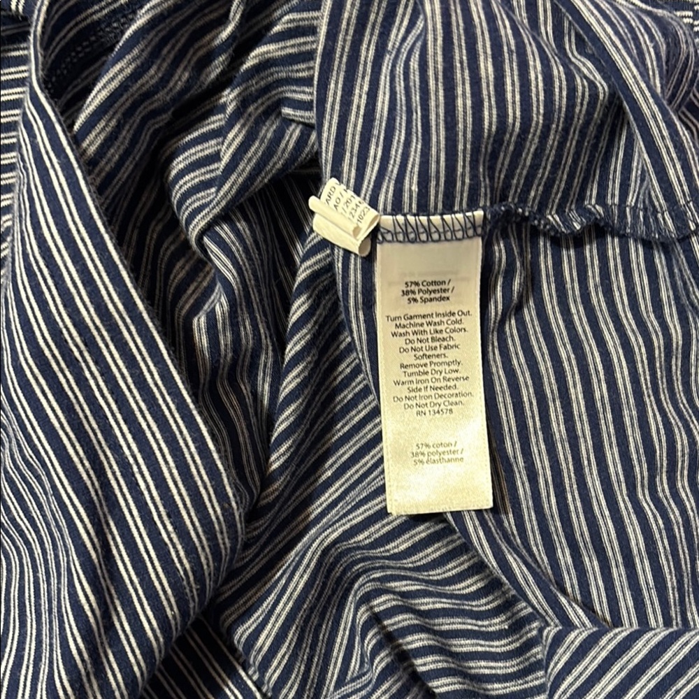 Vineyard Vines Navy and White Striped Hooded Shirt - Picture 4 of 5